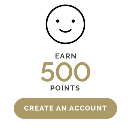 earn 500 points by creating an account