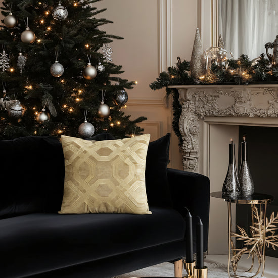 Biron Square Decor Pillow in Gold