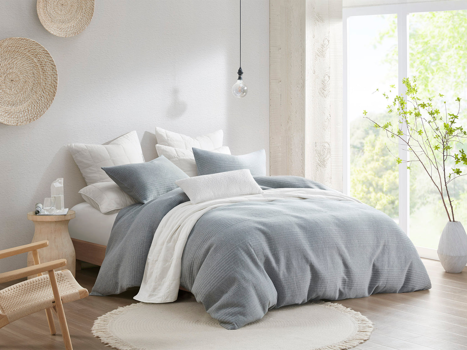 Croscill Casual Collections - Ellis Duvet Set with Gema Euro Shams, Gema Coverlet Set, and Sedona Oblong Decor Pillow