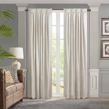 Avignon Pleat Curtain Panel with Tieback (Single)