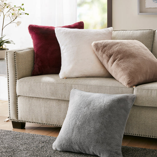Croscil Solid Sable Fur Pillow with Zipper