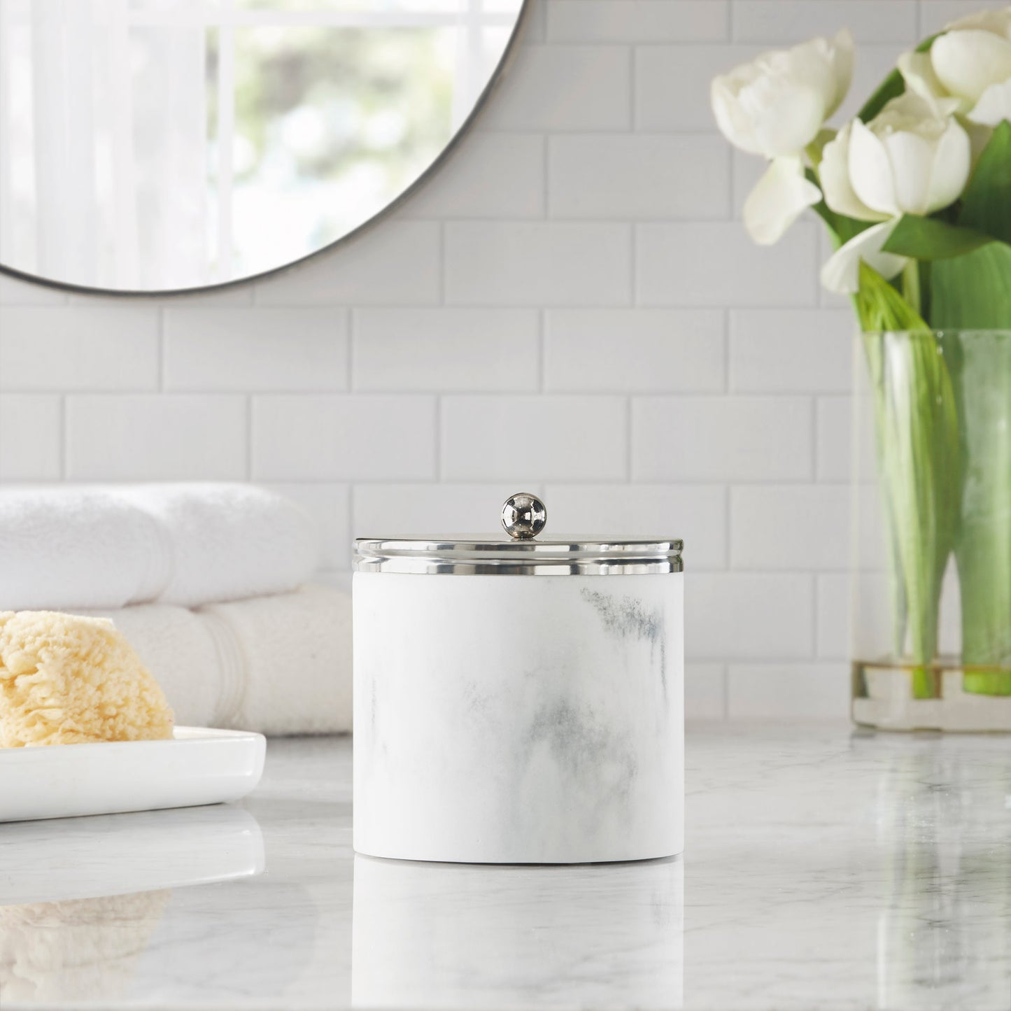 Croscil Silver Marbled Resin Tumbler