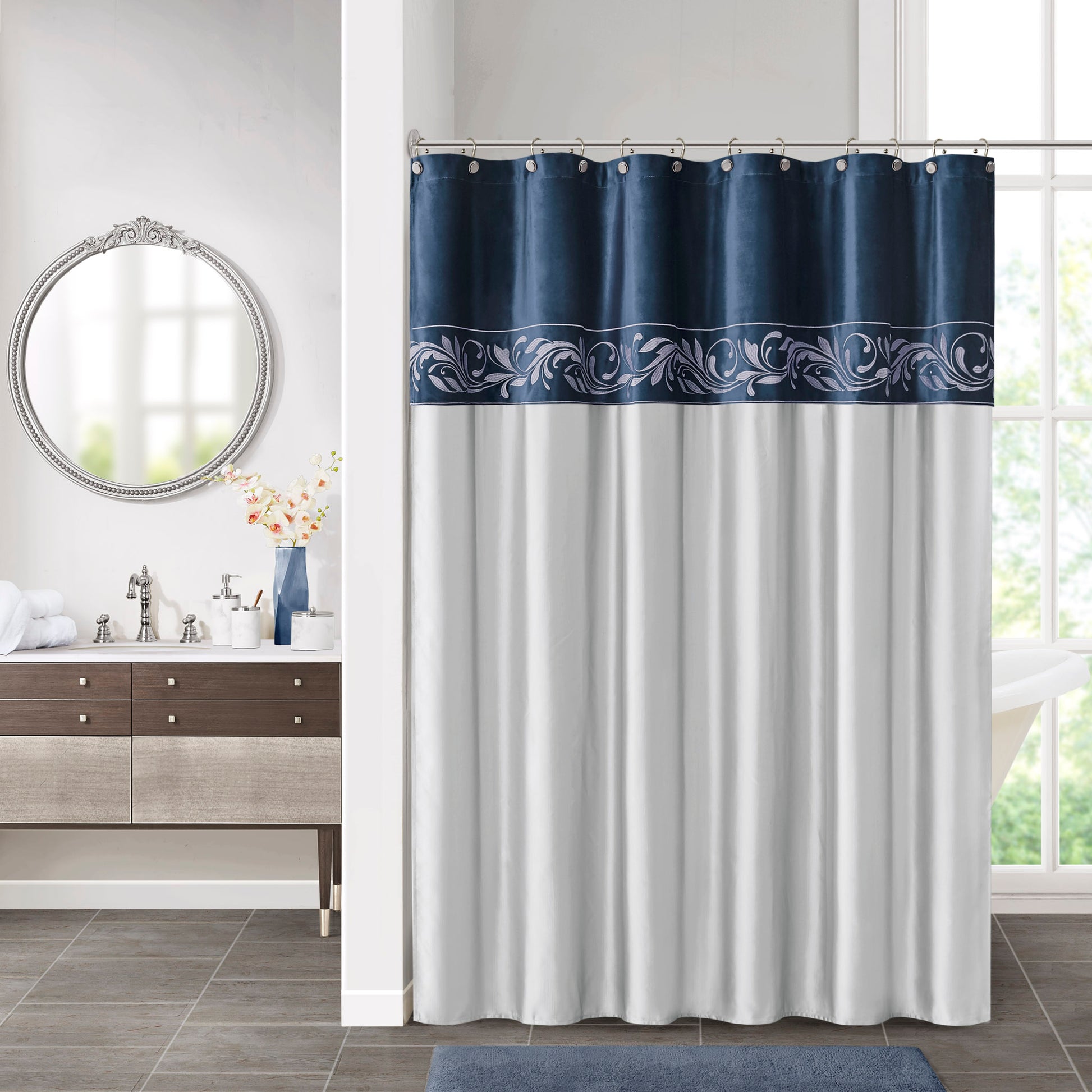 Bath Towel Set -Or Individual Embroidered Fall Leaves On Gray